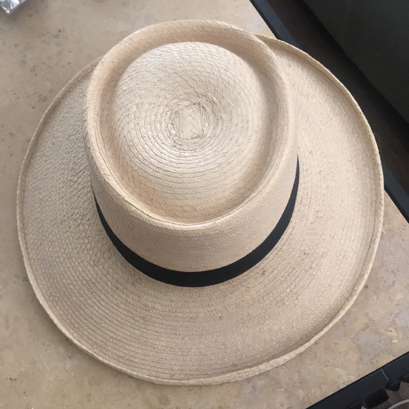 Straw hat 100 percent hand woman palm - Picture 2 of 4